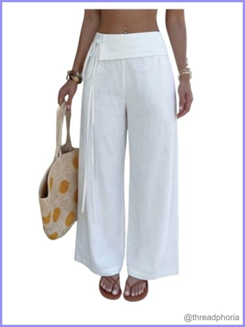 Women's Wide Leg Palazzo Pants Drawstring Elastic Waist Loose Fit Casual Summer